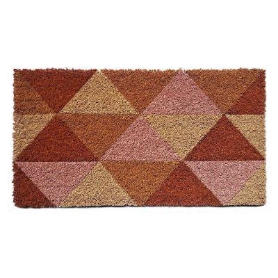 Capacho De Poa Fibra De Coco Triângulos Industrial 60x33cm - Uzoo Capacho Fibra De Coco Rt 60x33cm Triângulos Industrial