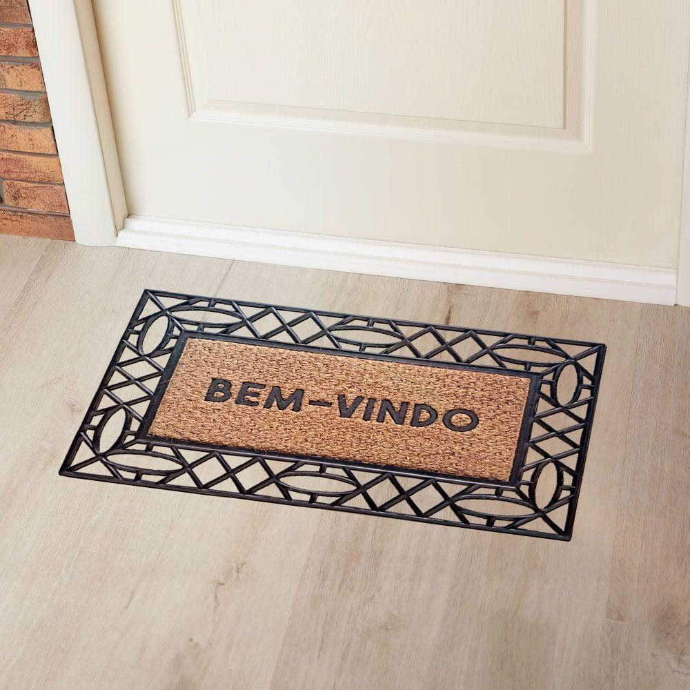 Capacho De Poa Fibra Emborrachado Frame Losangos 75x45cm - Uzoo Capacho Fibra Emborrachado Frame 75x45cm Losangos - 2