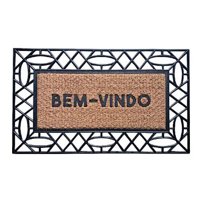 Capacho De Poa Fibra Emborrachado Frame Losangos 75x45cm - Uzoo Capacho Fibra Emborrachado Frame 75x45cm Losangos