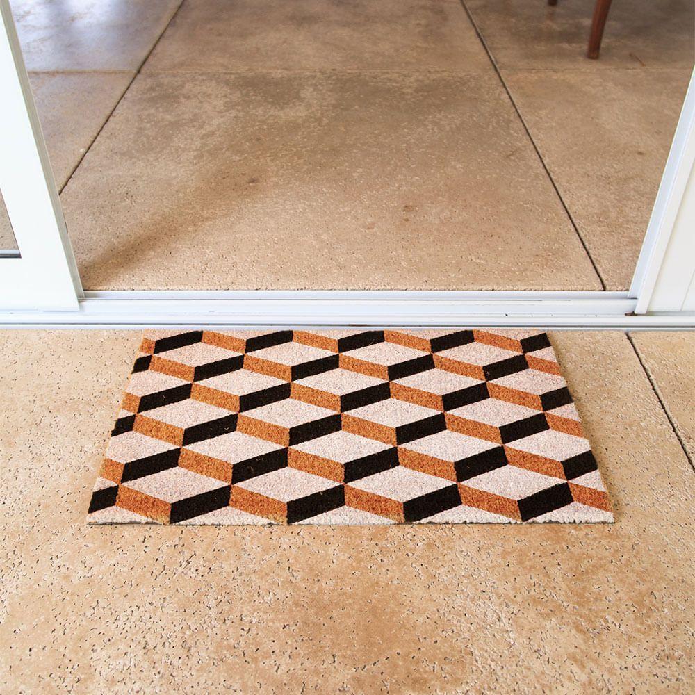 Capacho De Poa Fibra De Coco Geometrico 75x45cm - Uzoo Capacho Fibra De Coco Rt 75x45cm Geometrico - 2