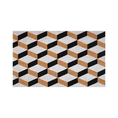 Capacho De Poa Fibra De Coco Geometrico 75x45cm - Uzoo Capacho Fibra De Coco Rt 75x45cm Geometrico
