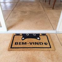 Capacho De Poa Fibra De Coco Bem Vindo Gato 60x33cm - Uzoo Capacho Fibra De Coco Rt 60x33cm Gatinho Bem-vindo - 2