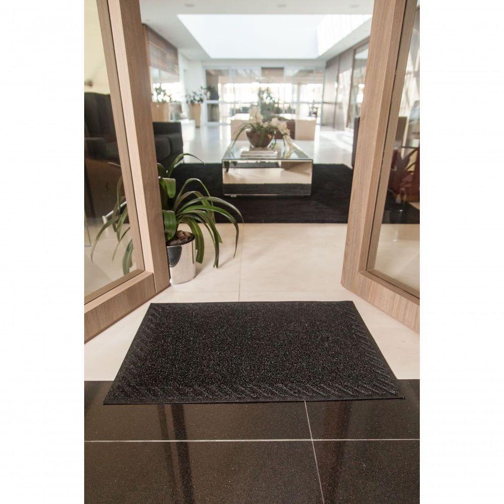 Capacho De Poa Vinílico Diagonale Preto Black 90x60cm - Uzoo Capacho Vinilico Diagonale 90x60cm Preto Black - 2