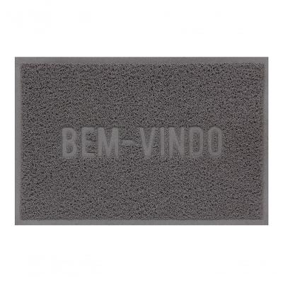 Capacho De Poa Vinílico Color Block Cinza 60x40cm - Uzoo Capacho Vinilico Color Block 60x40cm Cinza 2404