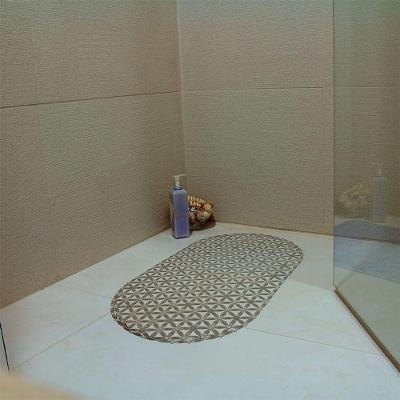 Tapete Antiderrapante De Box Oval Fume 68x37cm - Uzoo Tapete De Box Oval 68x37 Cm Fume