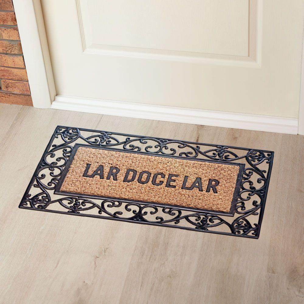 Capacho De Poa Fibra Emborrachado Frame Arabesco 75x45cm - Uzoo Capacho Fibra Emborrachado Frame 75x45cm Arabesco - 2