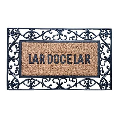 Capacho De Poa Fibra Emborrachado Frame Arabesco 75x45cm - Uzoo Capacho Fibra Emborrachado Frame 75x45cm Arabesco