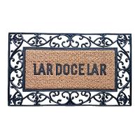 Capacho De Poa Fibra Emborrachado Frame Arabesco 75x45cm - Uzoo Capacho Fibra Emborrachado Frame 75x45cm Arabesco - 1