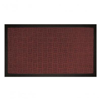 Capacho Textura Quadriculada Com Borda Fenice Marrom 69x39cm - Uzoo Tapete Fenice Liso 69x39cm Marrom