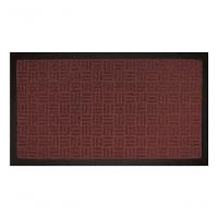 Capacho Textura Quadriculada Com Borda Fenice Marrom 69x39cm - Uzoo Tapete Fenice Liso 69x39cm Marrom - 1