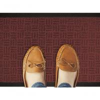 Capacho Textura Quadriculada Com Borda Fenice Marrom 69x39cm - Uzoo Tapete Fenice Liso 69x39cm Marrom - 2