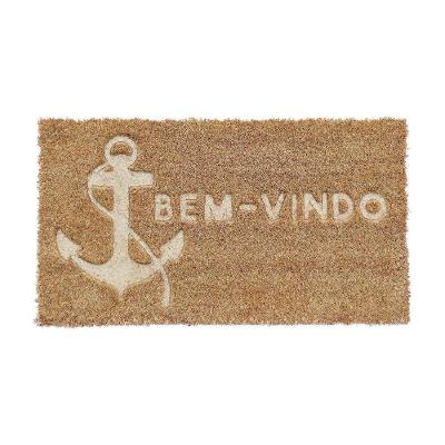 Capacho De Poa Fibra De Coco Relevo âncora 60x33cm - Uzoo Capacho Fibra De Coco Rt Relevo 60x33cm Ancora