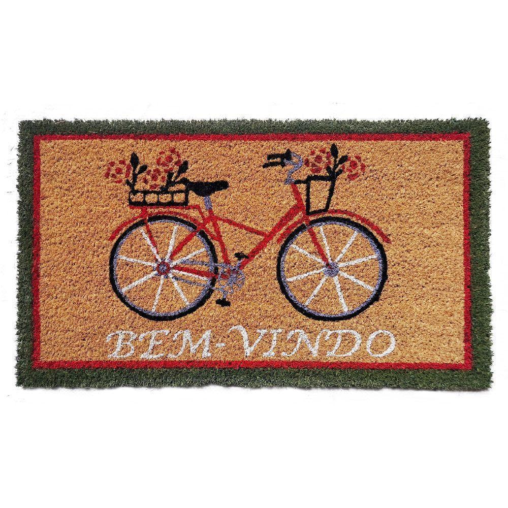 Capacho De Poa Fibra De Coco Bicicleta 60x33cm - Uzoo Capacho Fibra De Coco Rt 60x33cm Bicicleta - 1