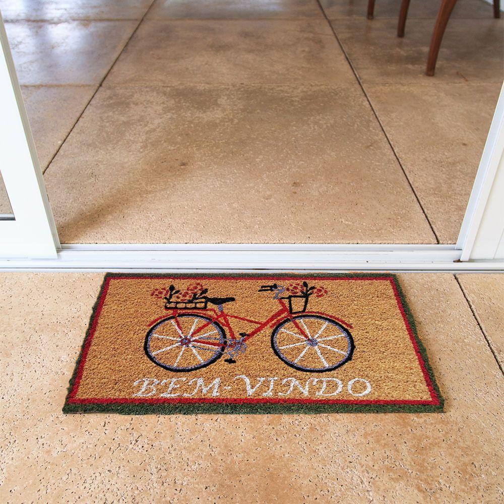 Capacho De Poa Fibra De Coco Bicicleta 60x33cm - Uzoo Capacho Fibra De Coco Rt 60x33cm Bicicleta - 2