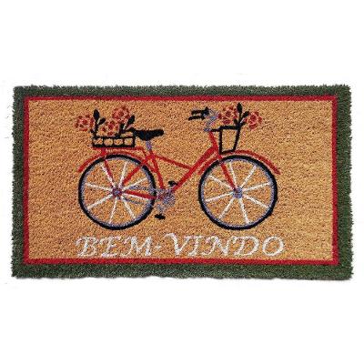 Capacho De Poa Fibra De Coco Bicicleta 60x33cm - Uzoo Capacho Fibra De Coco Rt 60x33cm Bicicleta