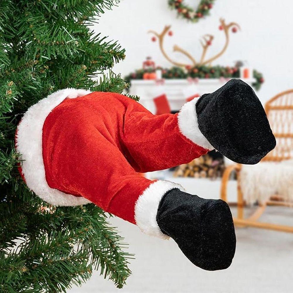 Pernas De Papai Noel Natal Arvore Natalina Com Movimento Flexivel Decoraçao Festa Fim De Ano Confraternizaçao Enfeite - 9