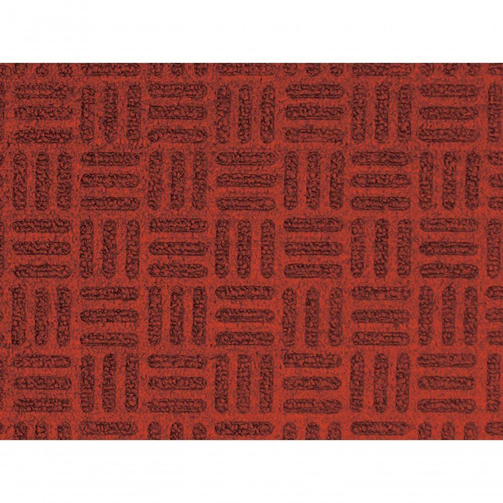 Capacho Textura Quadriculada Com Borda Fenice Vermelho 69x39cm - Uzoo Tapete Fenice Liso 69x39cm Vermelho - 3