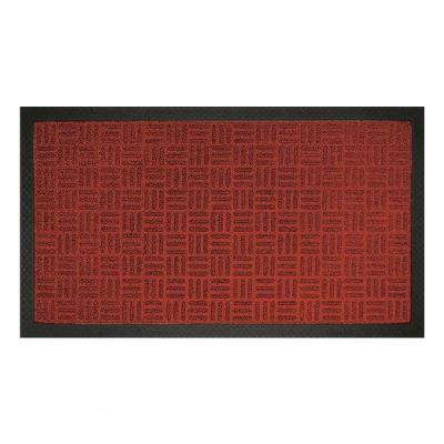 Capacho Textura Quadriculada Com Borda Fenice Vermelho 69x39cm - Uzoo Tapete Fenice Liso 69x39cm Vermelho