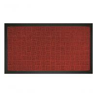 Capacho Textura Quadriculada Com Borda Fenice Vermelho 69x39cm - Uzoo Tapete Fenice Liso 69x39cm Vermelho - 1