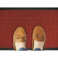 Capacho Textura Quadriculada Com Borda Fenice Vermelho 69x39cm - Uzoo Tapete Fenice Liso 69x39cm Vermelho - 2