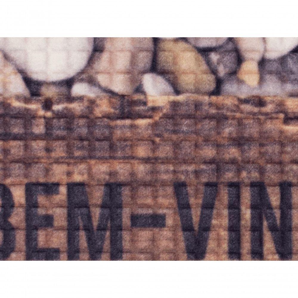 Capacho Fenice Estampado Pedras-madeira Marrom 59x39cm - Uzoo Tapete Fenice Estampado 59x39cm Pedras-madeira Marrom - 3