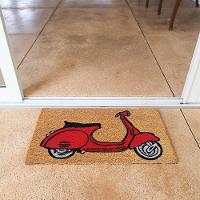 Capacho De Poa Fibra De Coco Vespa Vermelha 60x33cm - Uzoo Capacho Fibra De Coco Rt 60x33cm Vespa Vermelha - 2