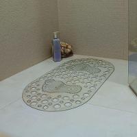 Tapete Antiderrapante De Box Oval Cristal 67x35cm - Uzoo Tapete De Box Oval Pe 67x35 Cm Cristal - 1