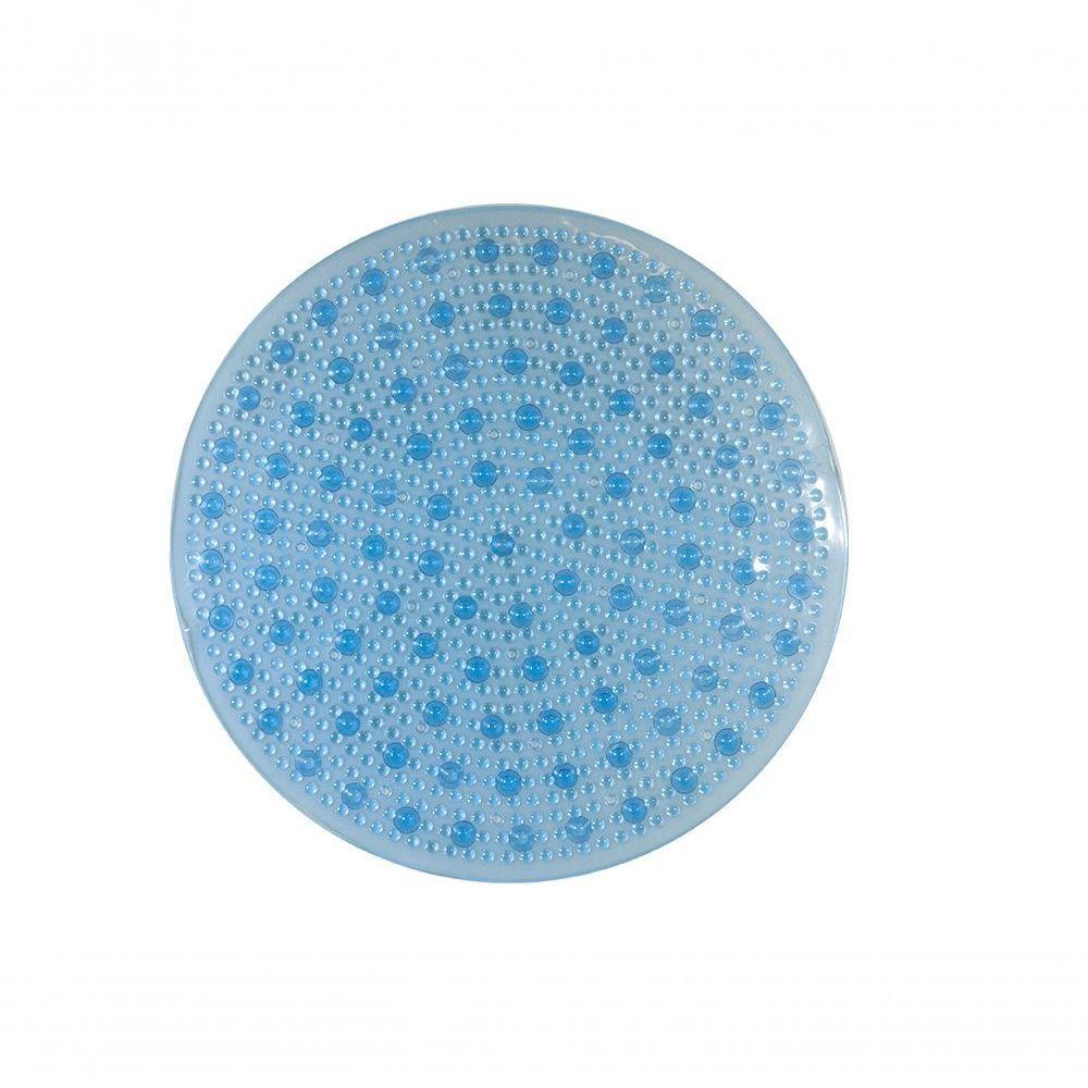Tapete Antiderrapante De Boxa Azul Cristal Redondo 50cm - Uzoo Tapete De Box Aqua Redondo 50x50cm Azul Cristal 5050 - 1
