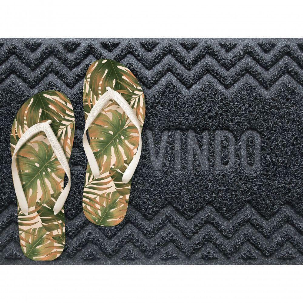 Capacho Vinílico Zig Zag Grafite Dark Gray 60x40cm - Uzoo Capacho Vinilico Zigzag 60x40cm Grafite Dark Gray - 2