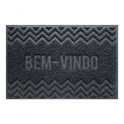 Capacho Vinílico Zig Zag Grafite Dark Gray 60x40cm - Uzoo Capacho Vinilico Zigzag 60x40cm Grafite Dark Gray