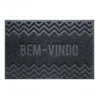 Capacho Vinílico Zig Zag Grafite Dark Gray 60x40cm - Uzoo Capacho Vinilico Zigzag 60x40cm Grafite Dark Gray - 1