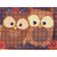 Capacho Fenice Estampado Coruja Marrom 59x39cm - Uzoo Tapete Fenice Estampado 59x39cm Coruja Marrom - 3