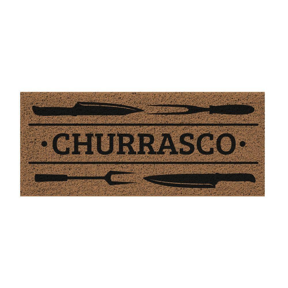 Capacho De Poa Vinílico Estampado Churrasco 70x30cm - Uzoo Capacho Vinilico Estampado 70x30cm Churrasco Klc02 - 1