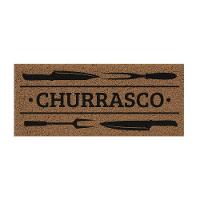 Capacho De Poa Vinílico Estampado Churrasco 70x30cm - Uzoo Capacho Vinilico Estampado 70x30cm Churrasco Klc02 - 1