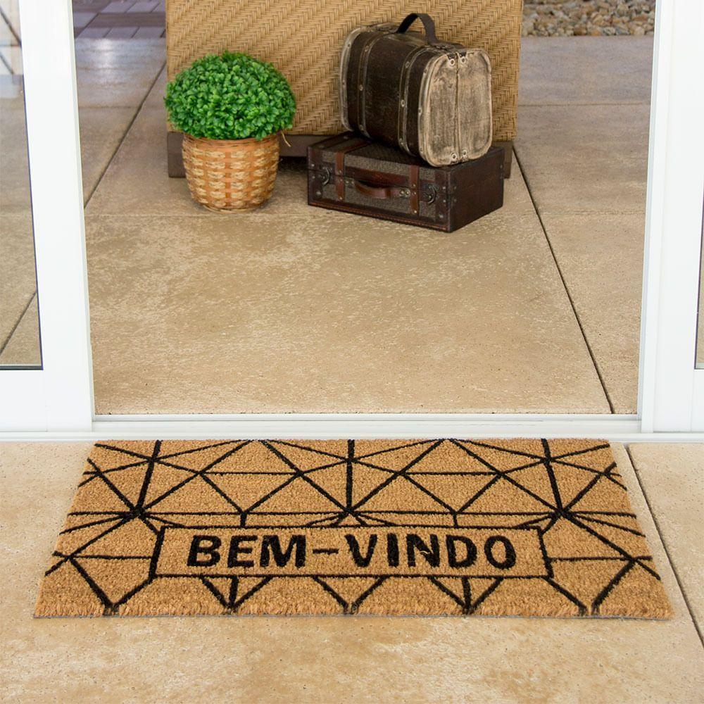 Capacho De Poa Fibra De Coco Grade Preta 75x45cm - Uzoo Capacho Fibra De Coco Rt 75x45cm Grade Preto - 2