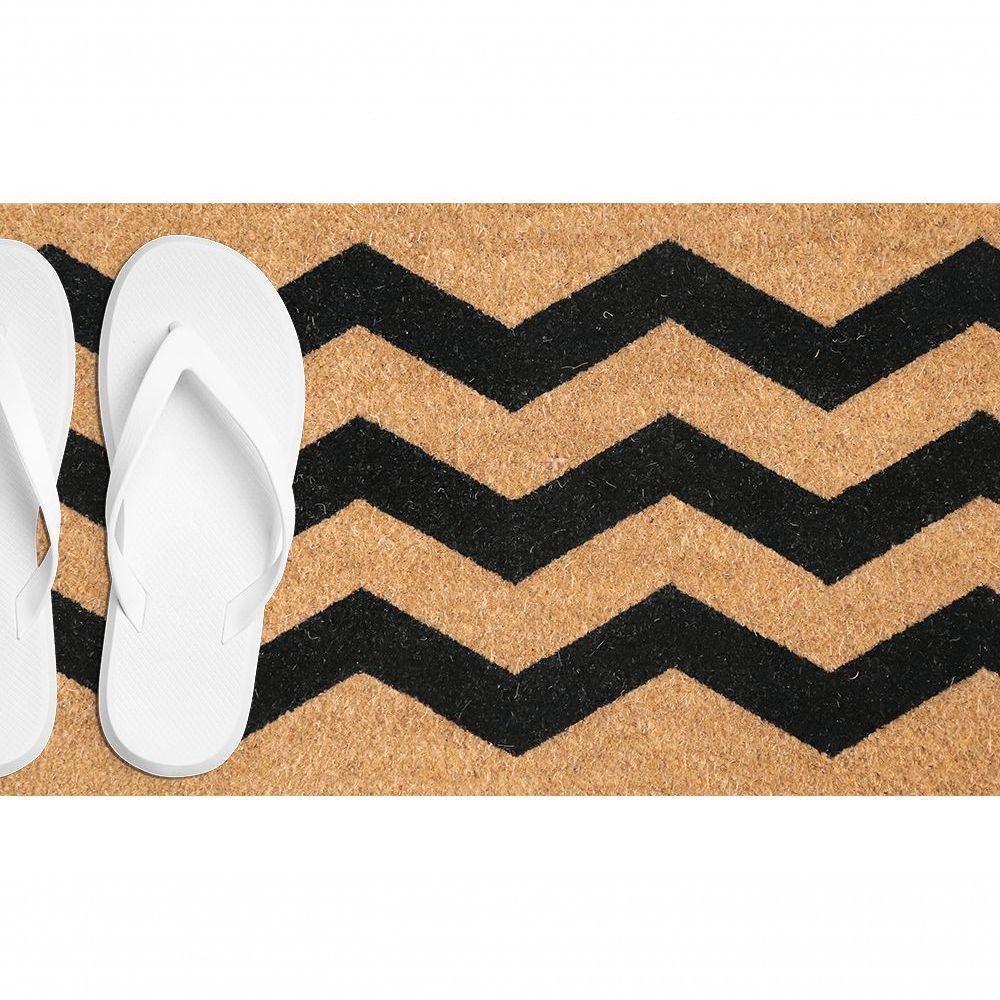 Capacho De Poa Fibra De Coco Slim Zig Zag 70x33cm - Uzoo Capacho Fibra De Coco Slim Rt 70x33cm Zigzag Kls1 - 2