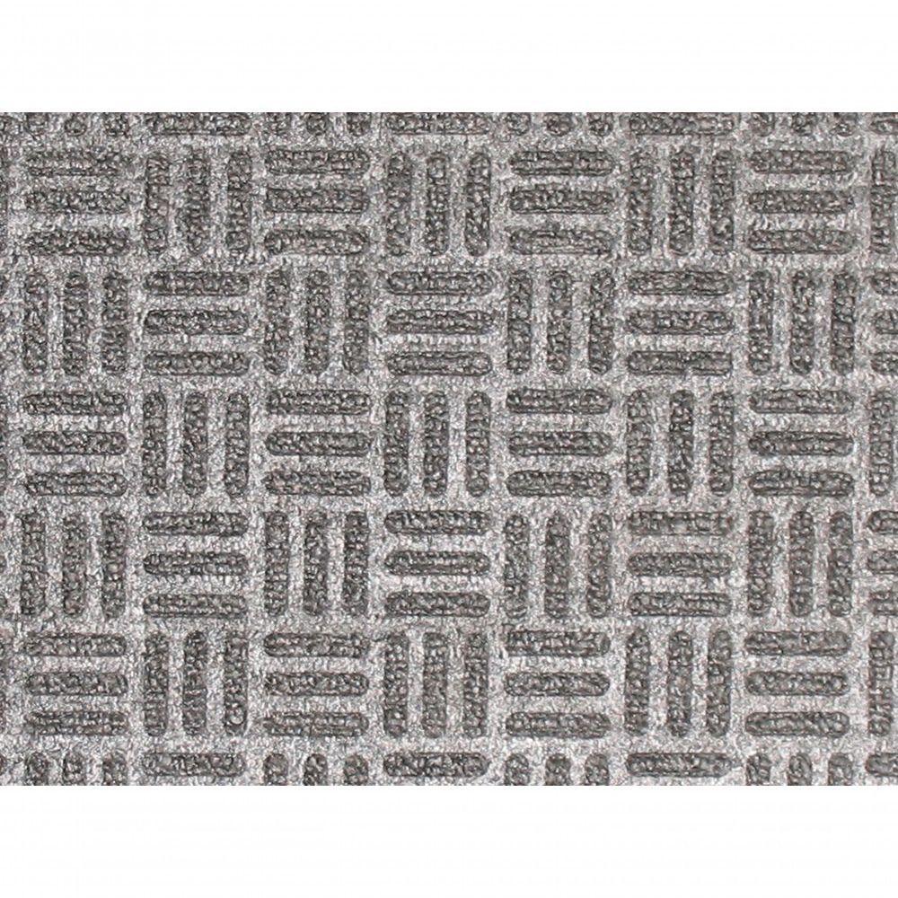 Capacho Textura Quadriculada Com Borda Fenice Cinza 69x39cm - Uzoo Tapete Fenice Liso 69x39cm Cinza - 3