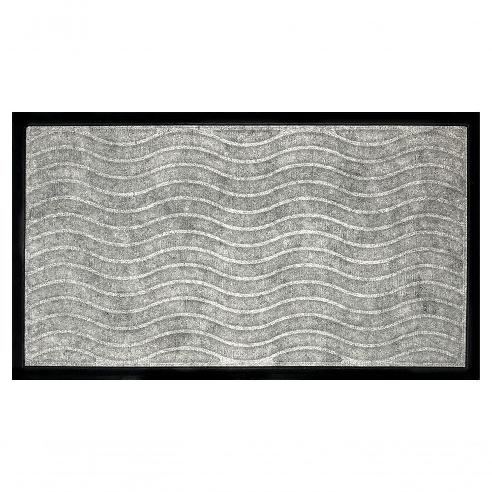 Capacho Fenicetexturas Ondas Cinza Grey 70x40cm - Uzoo Tapete Fenice Texturas 70x40cm Ondas Cinza Cf-jp03 Grey - 1