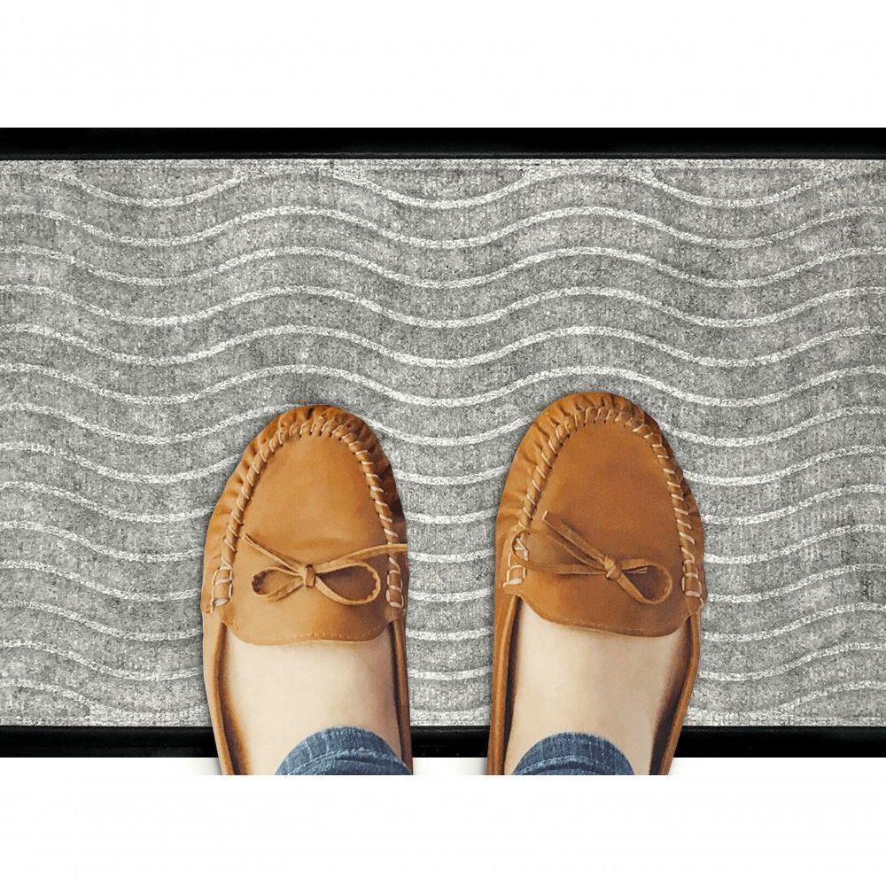 Capacho Fenicetexturas Ondas Cinza Grey 70x40cm - Uzoo Tapete Fenice Texturas 70x40cm Ondas Cinza Cf-jp03 Grey - 2