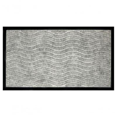 Capacho Fenicetexturas Ondas Cinza Grey 70x40cm - Uzoo Tapete Fenice Texturas 70x40cm Ondas Cinza Cf-jp03 Grey
