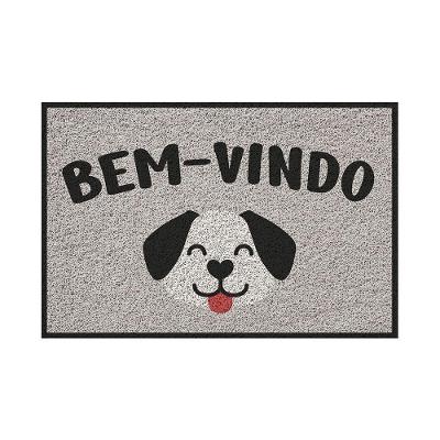 Capacho Vinílico Estampado Bem-vindo Cachorro 60x40cm - Uzoo Capacho Vinilico Estampado 60x40cm Bem-vindo Cachorro Klp01