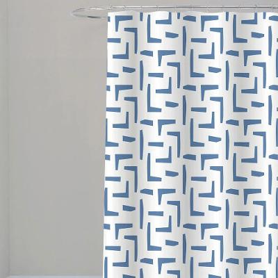 Coina Box Poliéster Geomatrico Azul 198x180cm - Uzoo Cortina Box Poliester 1.98x1.80m Geometrico Azul 829967