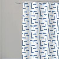 Coina Box Poliéster Geomatrico Azul 198x180cm - Uzoo Cortina Box Poliester 1.98x1.80m Geometrico Azul 829967 - 1