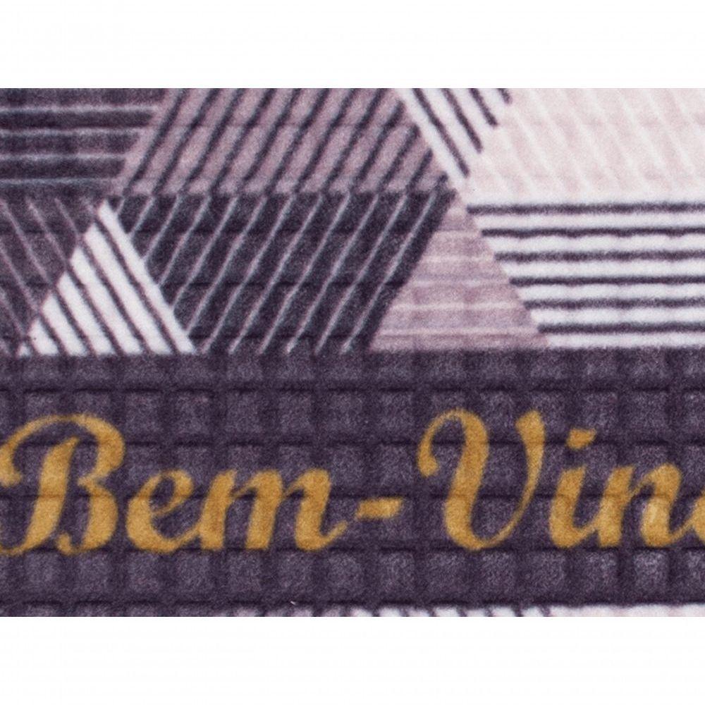 Capacho Fenice Estampado Triângulos Preto 59x39cm - Uzoo Tapete Fenice Estampado 59x39cm Triangulos Preto - 3