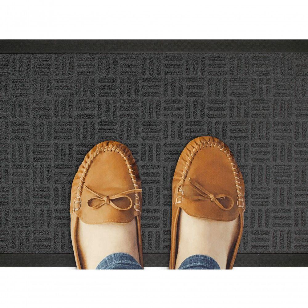 Capacho Com Borda Fenice Liso Preto 89x59cm - Uzoo Tapete Fenice Liso 89x59cm Preto - 2