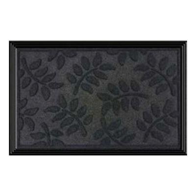 Capacho Com Borda Fenice Design Folhas 60x40cm - Uzoo Tapete Fenice Design 60x40cm Folhas