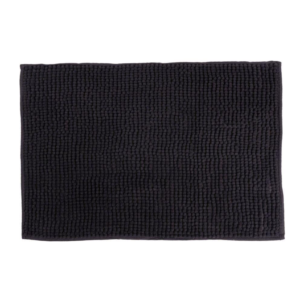 Tapete De Banheiro Chenille Preto 70x50cm - Uzoo Tapete Chenille 70x50cm Preto - 1