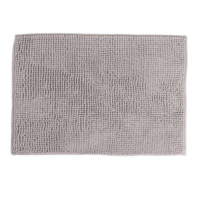 Tapete De Banheiro Chenille Cinza Claro 60x40cm - Uzoo Tapete Chenille 60x40cm Cinza Claro