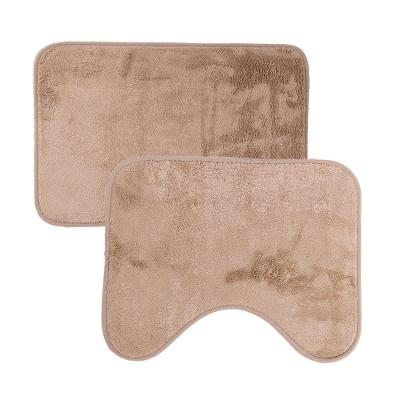 Jogo De Tapetes 2 Pçs Comfort Bege 58x38 - 50x40cm - Uzoo Jogo 2 Tapetes Microfibra Comfort 58x38-50x40cm Bege