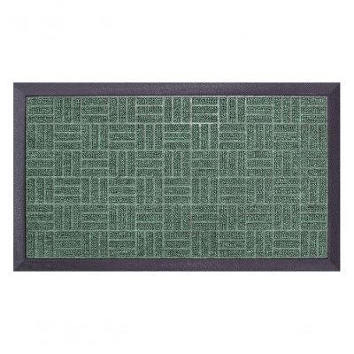 Capacho Textura Quadriculada Com Borda Fenice Verde 69x39cm - Uzoo Tapete Fenice Liso 69x39cm Verde